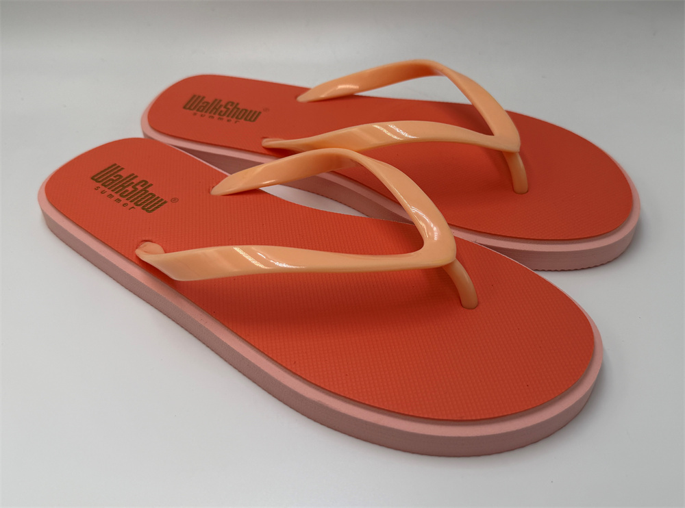 WOMEN'S ORANGE TWO TONE FLIP FLOP