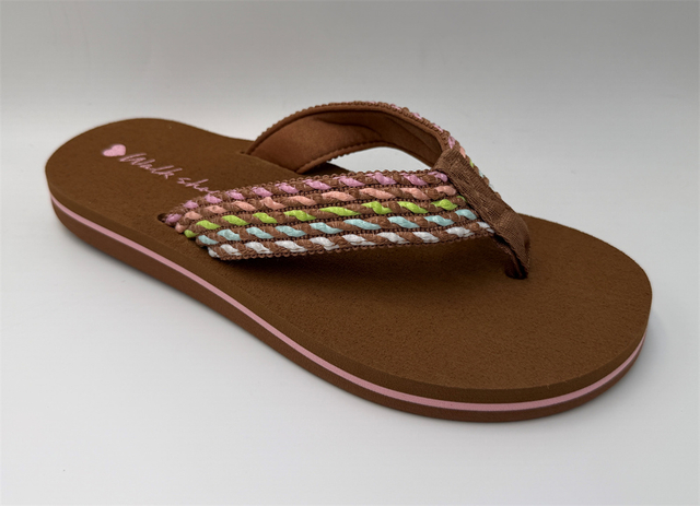 WOMEN'S MULTICOLOR BRAIDED STRAP FLIP FLOP