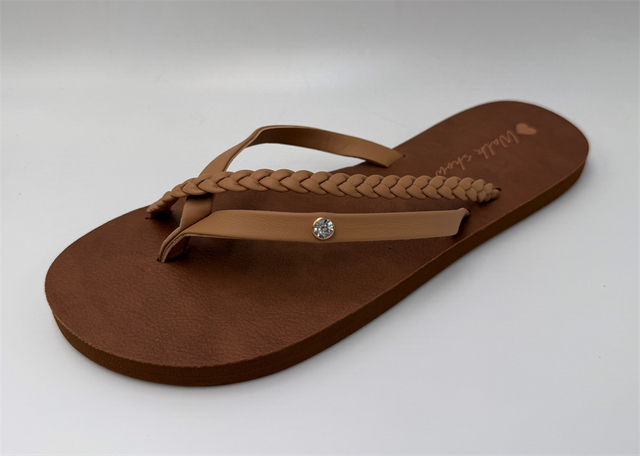 WOMEN'S DUAL STRAP RHINESTONE FLIP FLOP