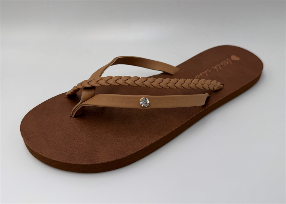 WOMEN'S DUAL STRAP RHINESTONE FLIP FLOP