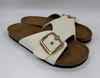 WOMEN'S LINEN SINGLE BUCKLE FOOTBED