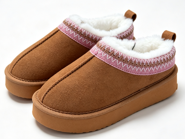 WOMEN'S KNITTED COLLAR MINI WINTER ANKLE BOOT SLIPPER