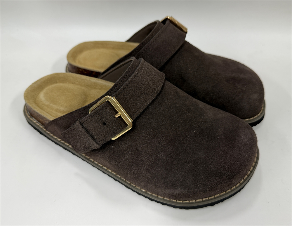 WOMEN'S FAUX SUEDE AJUSTABLE BUCKLE MULE CLOG