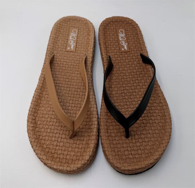 WOMEN'S WOVEN JUTE FOOTBED FLIP FLOP