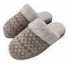 WOMEN'S CHENILLE FAUX FUR COLLAR MULE SLIPPER