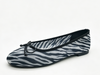 WOMEN'S ZEBRA PRINT FABRIC BOW BALLET FLAT