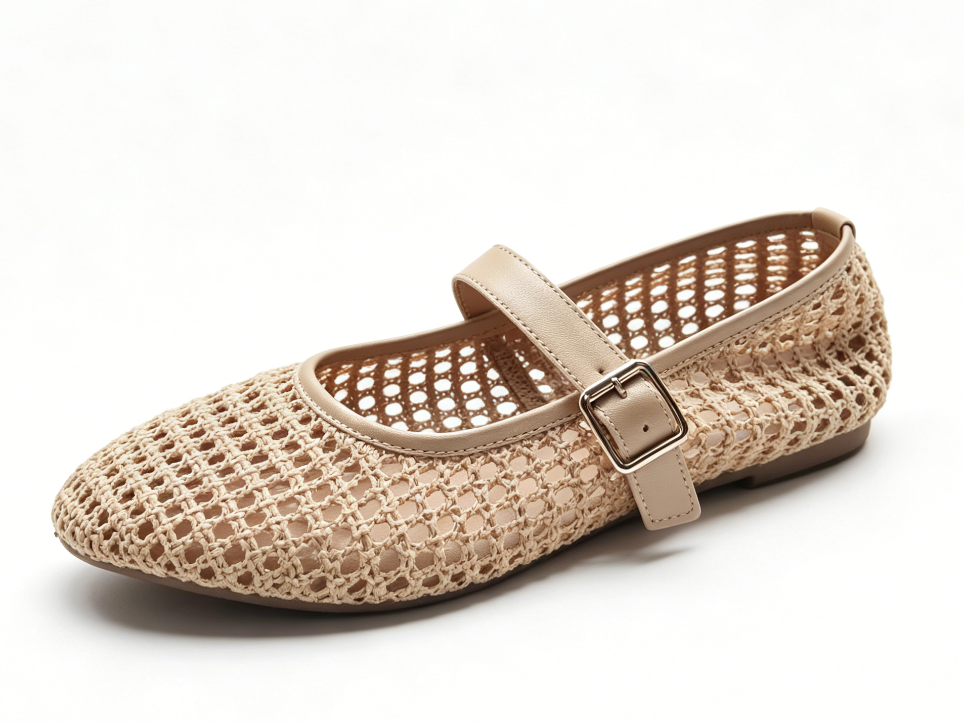 WOMEN'S HOLLOW CORCHET MARY JANE FLAT SHOE
