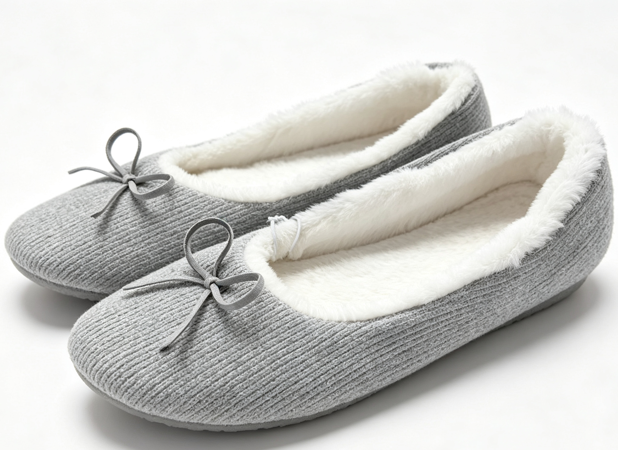 WOMEN'S CORDUROY BOW BELLET STYLE SLIPPER