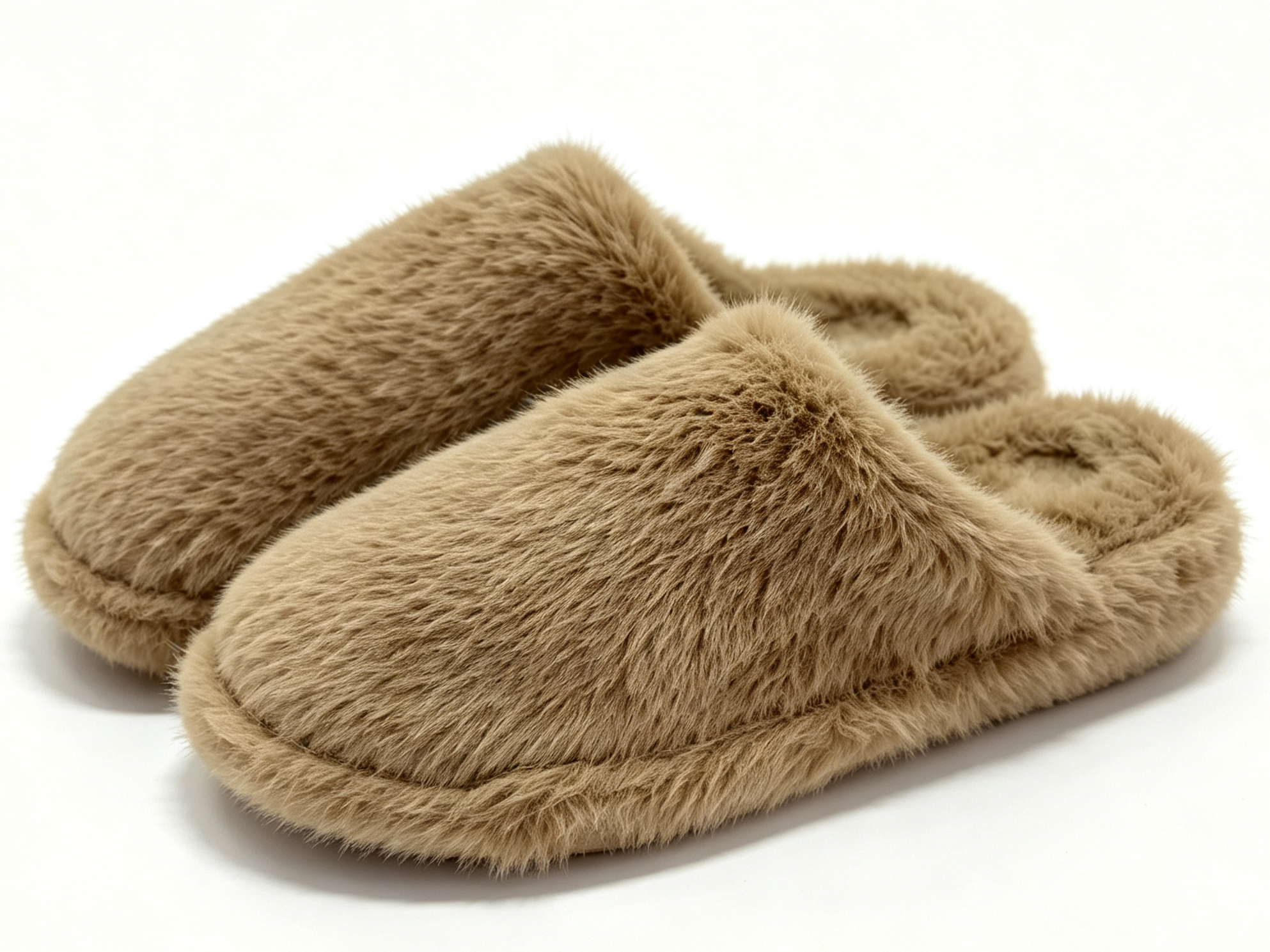 WOMEN'S FLUFFY FAUX FUR MULE SLIDE SLIPPER
