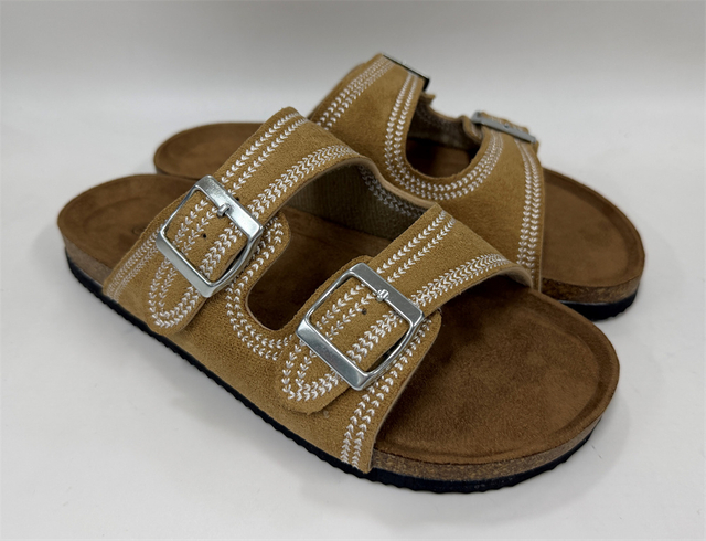 WOMEN'S STITCH DOUBLE BUCKLE FOOTBED