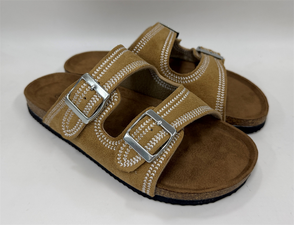 WOMEN'S STITCH DOUBLE BUCKLE FOOTBED