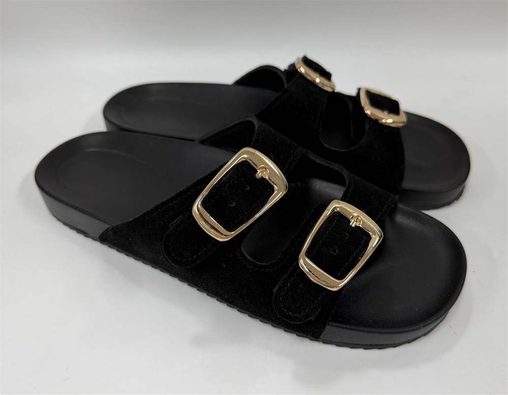 WOMEN'S DOUBLE BUCKLE SLIDE SANDAL