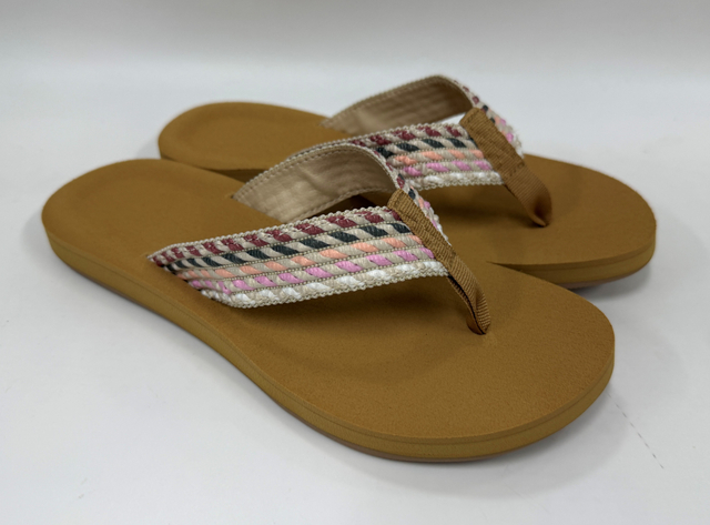 WOMEN'S MULTICOLOR WOVEN STRAP FLIP FLOP