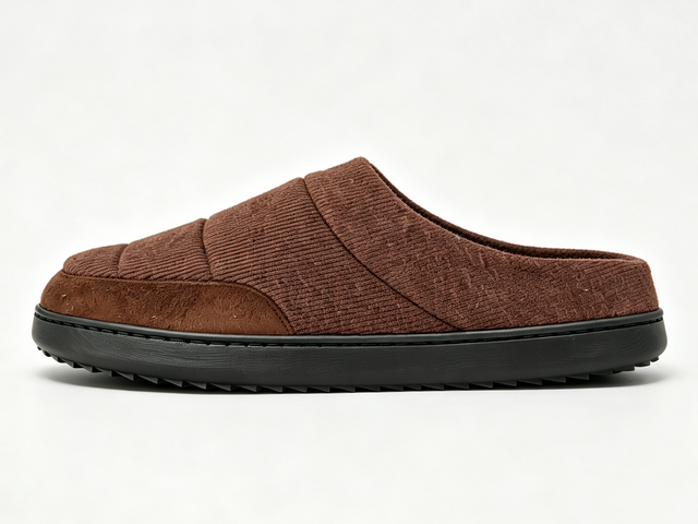 MEN'S CORDUROY QUILTED MULE WINTER SLIPPER