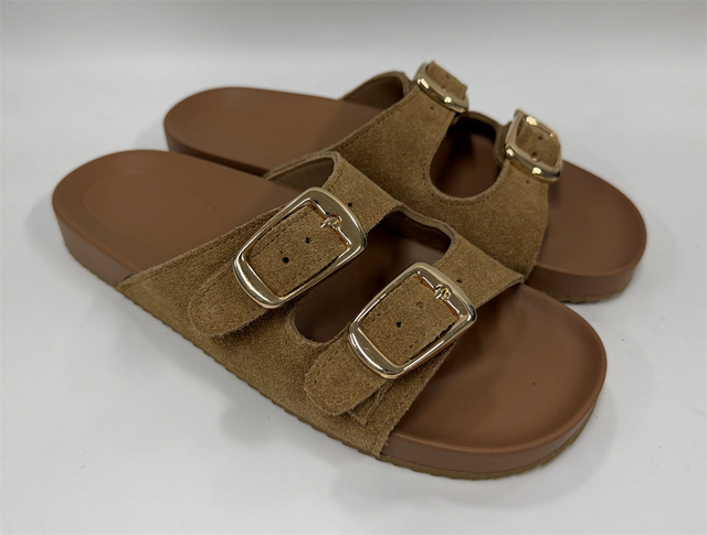 WOMEN'S DOUBLE BUCKLE SLIDE SANDAL