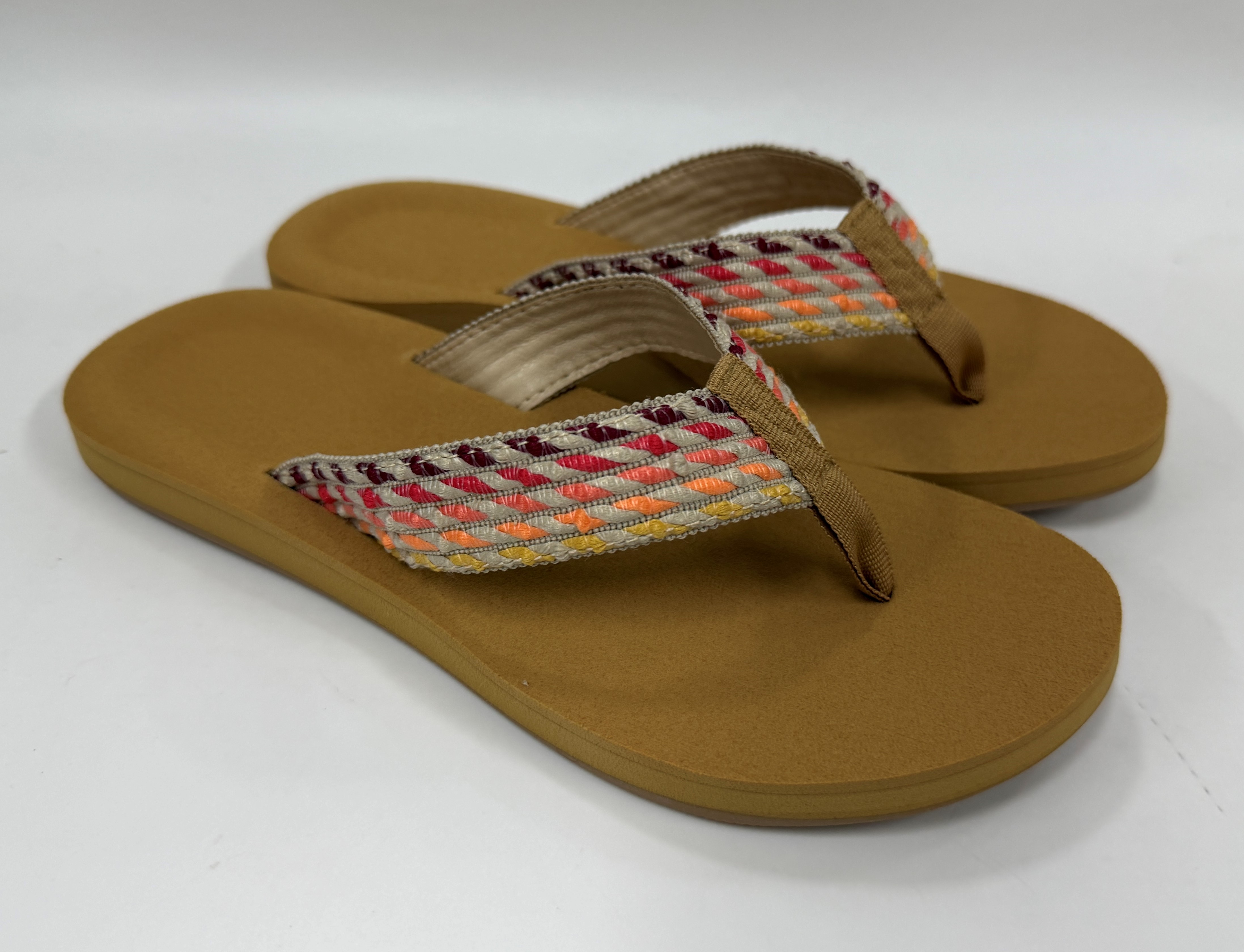 WOMEN'S MULTICOLOR WOVEN STRAP FLIP FLOP