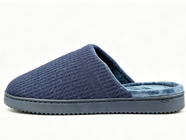 MEN'S WAFFLE KNIT SLIDE WARM SLIPPER