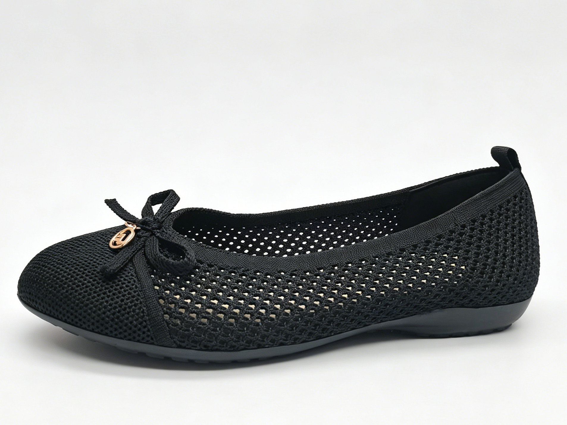 WOMEN'S HOLLOW MESH BOW CASUAL BALLTE FLAT