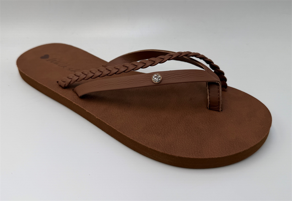 WOMEN'S DUAL STRAP RHINESTONE FLIP FLOP