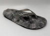 WOMEN'S GREY FUZZY FAUX FUR FLIP FLOP