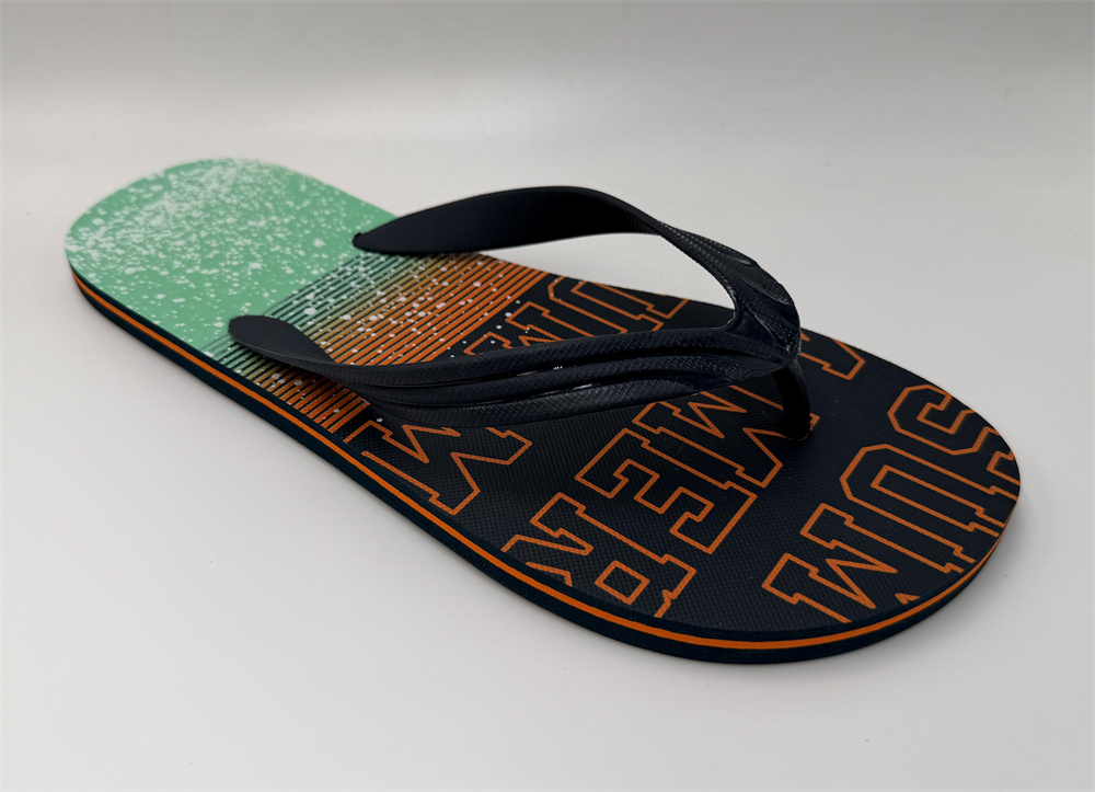 MEN'S GRADIENT STRIPE LETTER PRINT FLIP FLOP