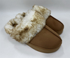 WOMEN'S FAUX FUR COLLAR PLATFORM MULE SLIPPER