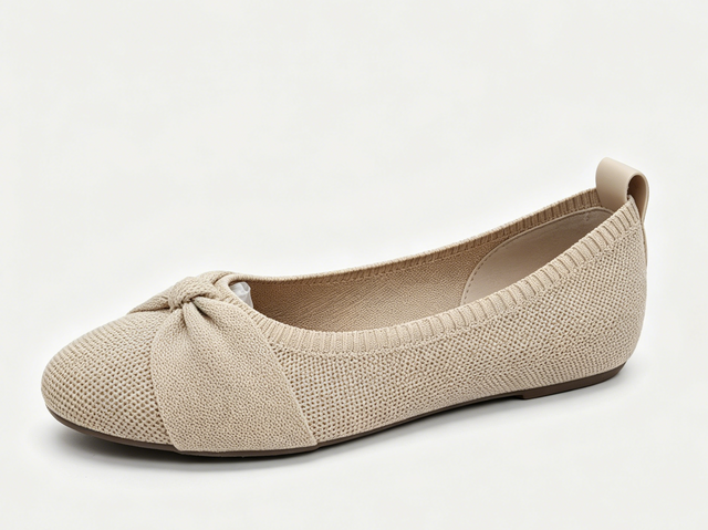 WOMEN'S KNOTTED FLYKNIT ROUND TOE BALLET FLAT