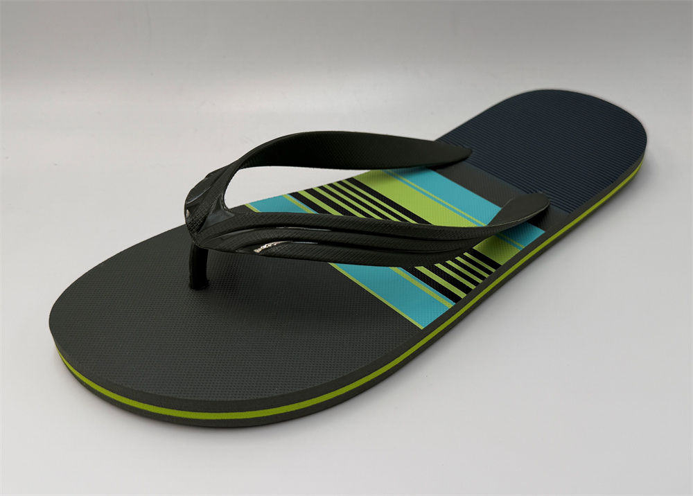 MEN'S GRADIENT STRIPE LETTER PRINT FLIP FLOP